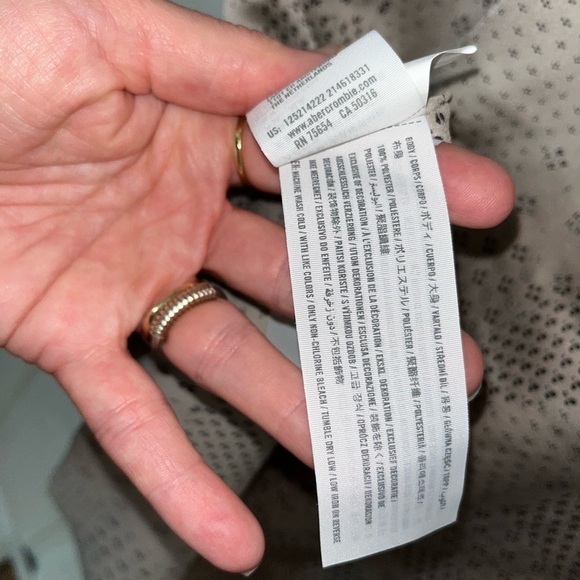 Abercrombie & Fitch Men's Beige Geometric Shirt NWT XXL - Picture 3 of 4